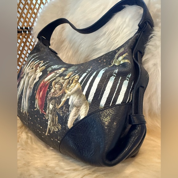Jcon Los Angles Leather Shoulder Bag w print of Sandro Botticellis La Primavera - Picture 11 of 17